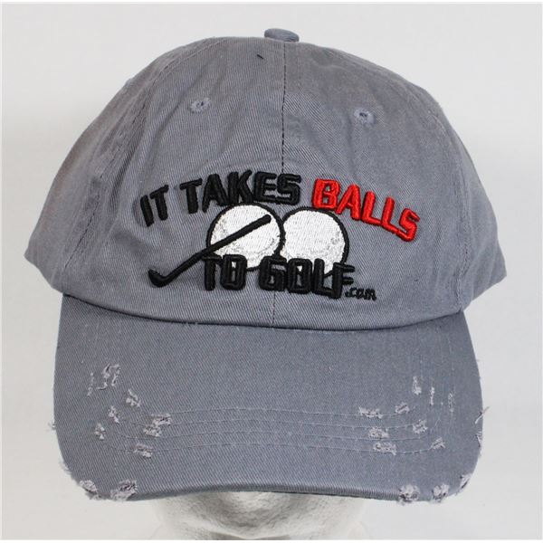 BRAND NEW WITH TAGS GREY “IT TAKES BALLS TO GOLF”