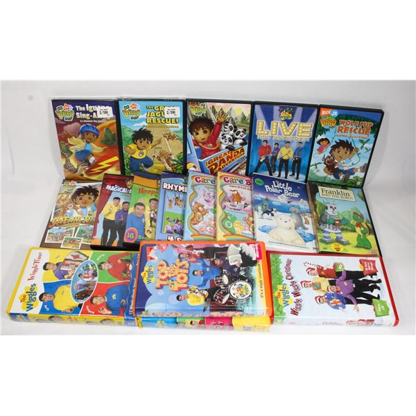 LOT OF CHILDRENS MOVIES AND VHS INCLUDING NICK JR