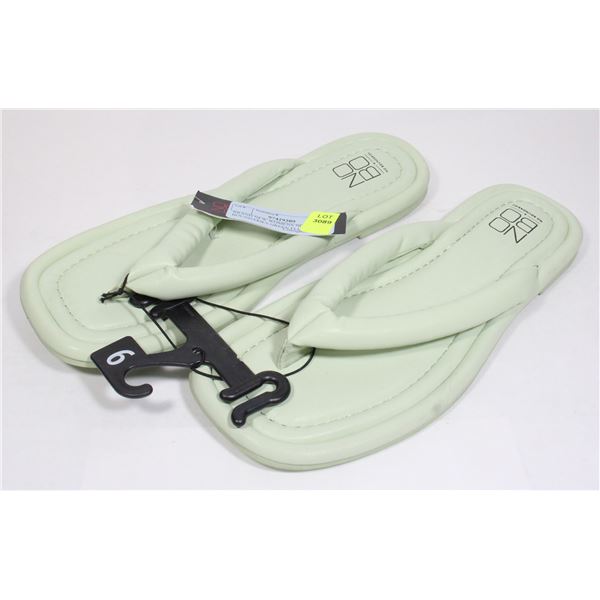 BRAND NEW WOMENS NO BOUNDARIES GREEN FLIP FLOPS