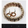 Image 1 : COIL BRACELET - METAL RINGS AND WOODEN DANGLE EARRING