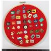 Image 1 : LOT OF CANADIAN THEME LAPEL PINS  ON FELT PIECE