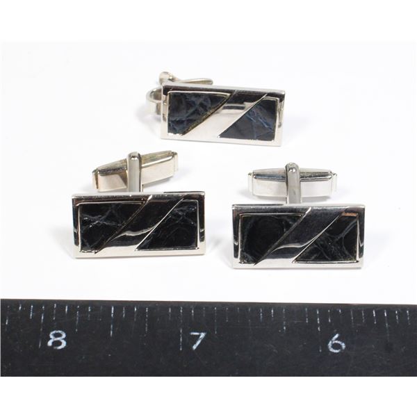 BUNDLE OF CUFF LINKS, TIE CLIP