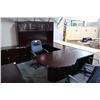 Image 1 : Mahogany U-Shape P-Top Executive Office Suite