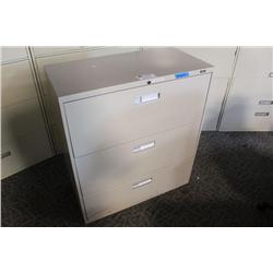 Beige 3 Drawer Lateral File Cabinet