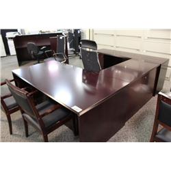 Mahogany U-Shape Executive Office Suite