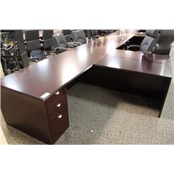 Mahogany L-Shape Executive Desk