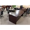 Image 2 : Mahogany Bow Front L-Shape Executive Desk