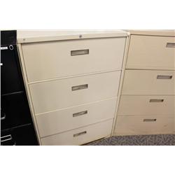 Beige 4 Drawer Lateral File Cabinet