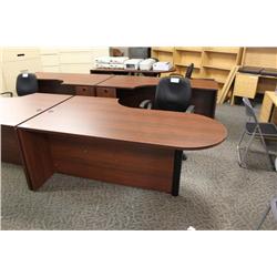 Mahogany Corner Executive Desk & Credenza Suite