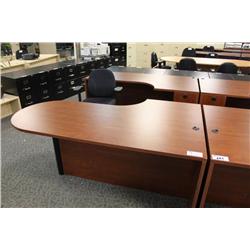 Cherry Corner Executive Desk & Credenza Suite