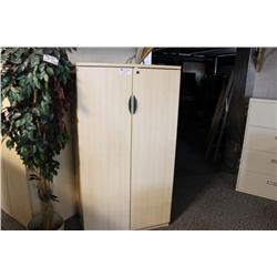 Maple Tall 2 Door Locking Storage Cabinet