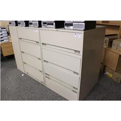 Beige 4 Drawer Lateral File Cabinet