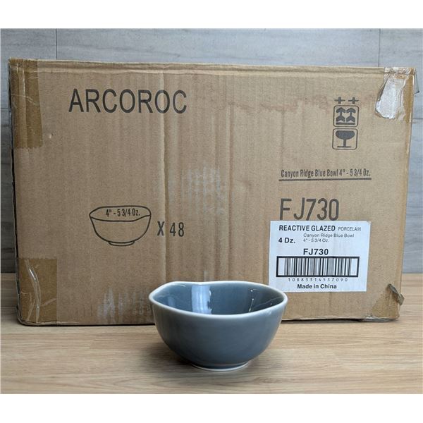 Canyon Ridge 4" Blue Bowls, 5.5oz, Arcoroc FJ730 - Lot of 48