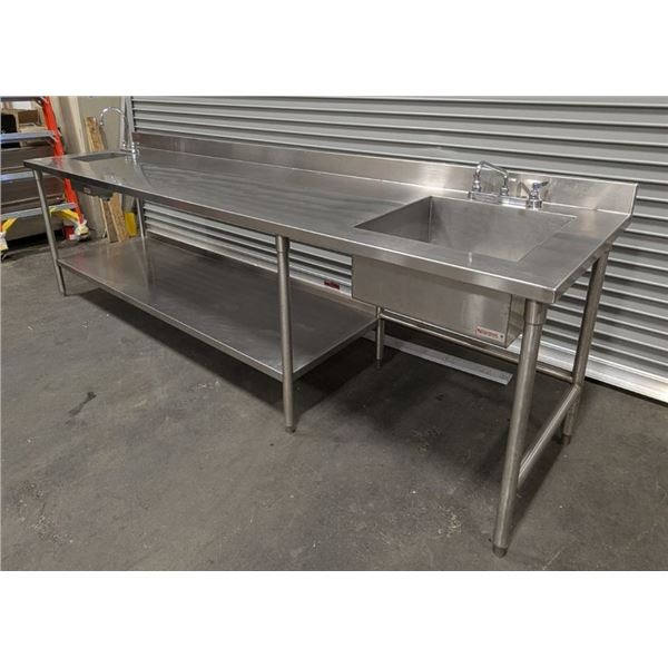 117" Stainless Steel Sink With 20" x 20" & 12" x 10" Tub