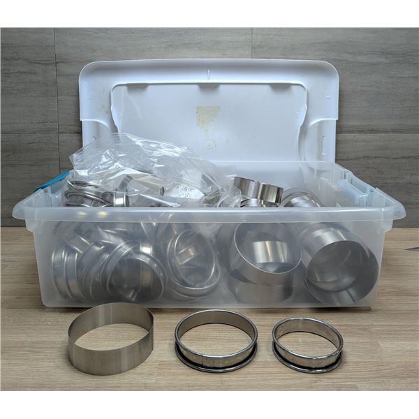 Various Sizes of Stainless Steel Tart Rings - Lot of Approx. 65pcs