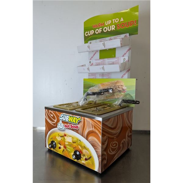 Duke CSW-2-T-AM Electric Countertop Soup Warmer w/Shelf, Inserts, Lids & Ladles