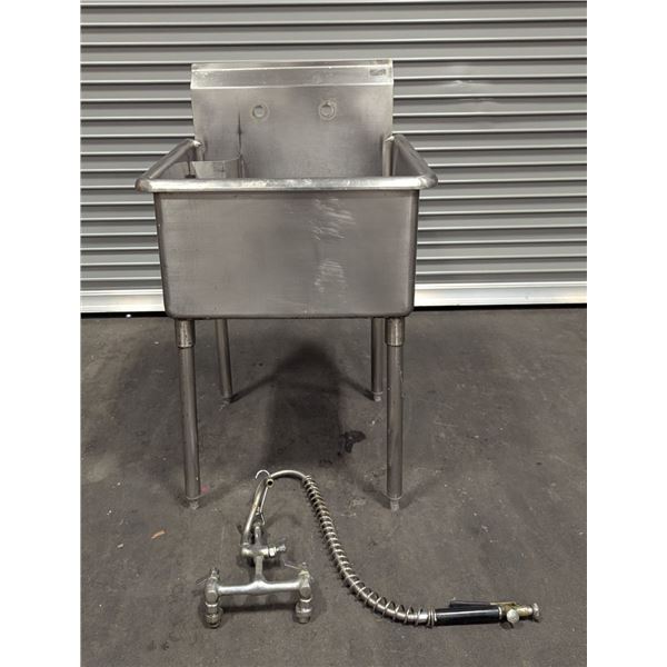 Efi One Tub Stainless Steel Sink With Pre-Rinse Faucet