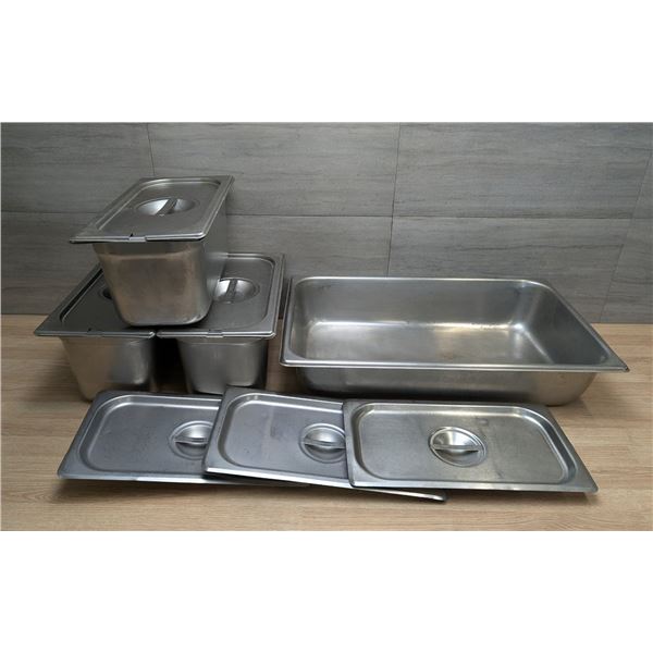 Assorted Stainless Steel Inserts & Lids - Lot of 10pcs