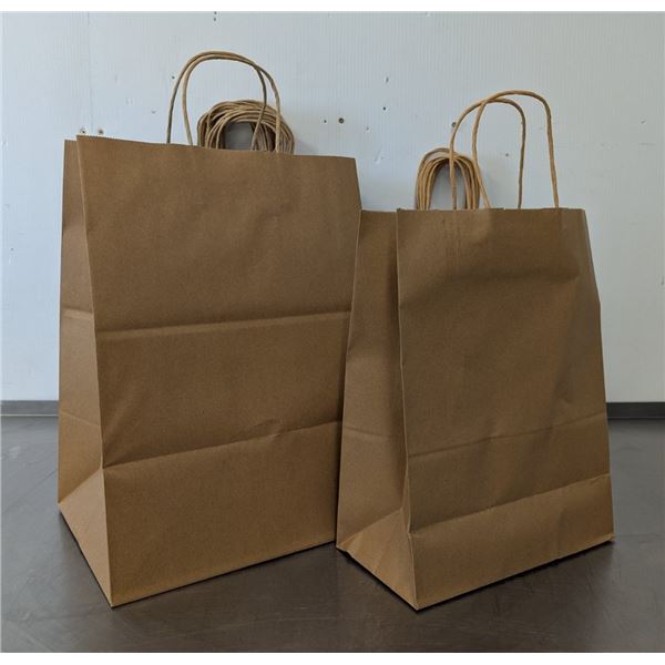 Plain Kraft Handle Bags & Shipping Tags- Lot of Approx. 400pcs