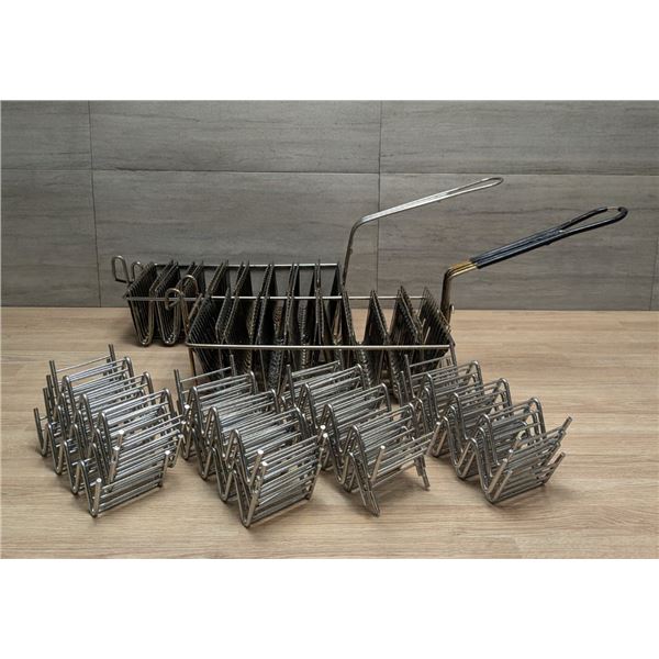 Taco Fryer Baskets & Holders - Lot of 18pcs
