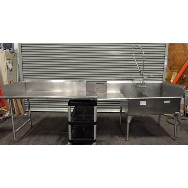 65" Left Dishtable & 65" Right Dishtable w/2 Tub & Pre-Rinse Faucet
