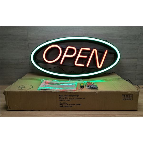 Open LED Sign With Remote Switch