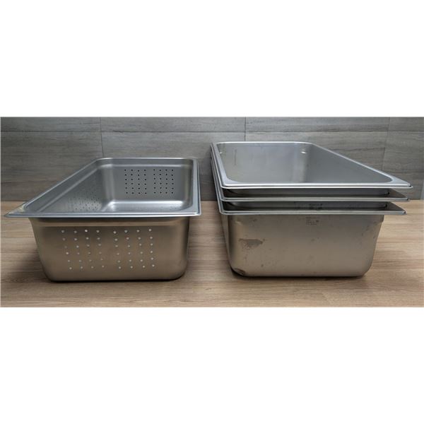 Full Size Stainless Steel Inserts & Perforated Insert - Lot of 4pcs
