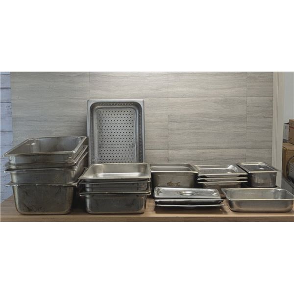 Assorted Stainless Steel Inserts & Lids - Lot of Approx. 20pcs