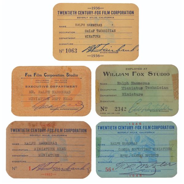 Ralph Hammeras’ Fox Studios ID Cards.