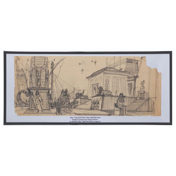 A Bill Martin "The Egyptian" Concept Set Design Sketch.
