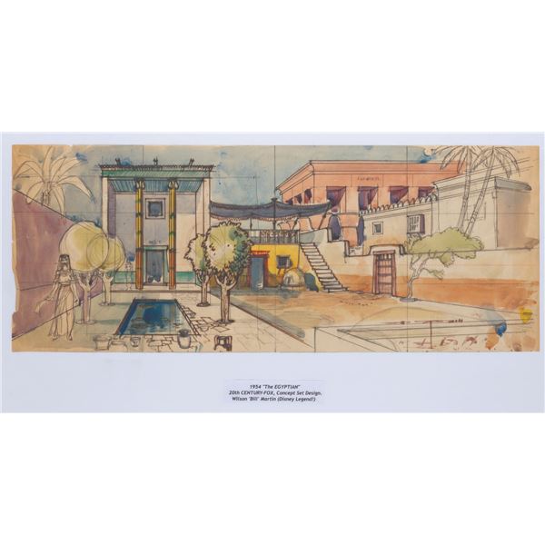 A Bill Martin "The Egyptian" Concept Set Design Painting.