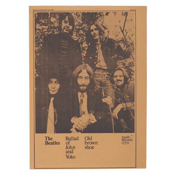 A Beatles "The Ballad of John and Yoko" Rolling Stone Ad.
