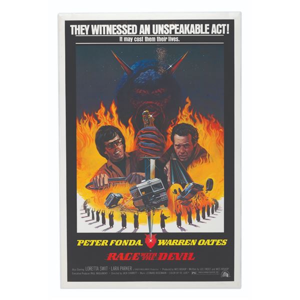 A “Race with the Devil” Laminated One-Sheet.