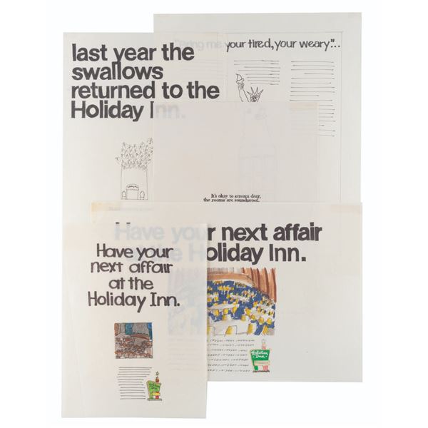 A Collection of Holiday Inn Ad Pitch Artwork.