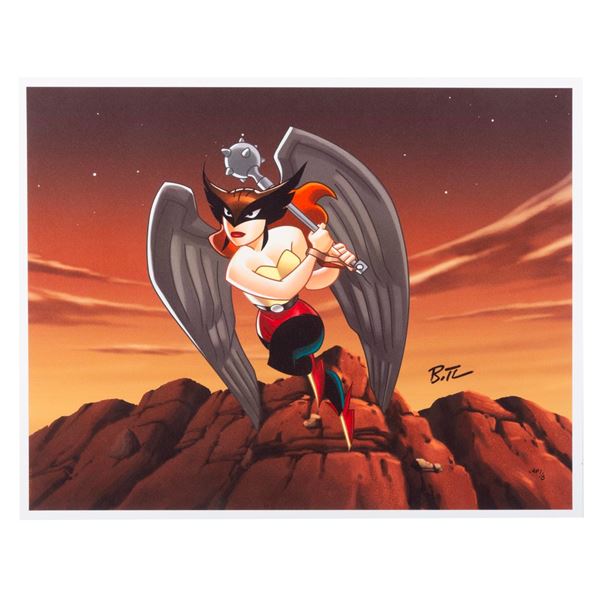 A Signed Hawkgirl "A Bird of Prey" Justice League Limited Giclee Print.