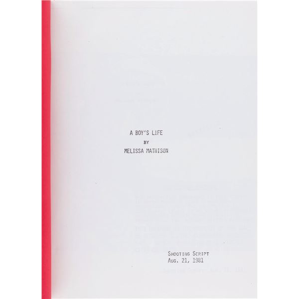 An "E.T. the Extra-Terrestrial" Original Screenplay.