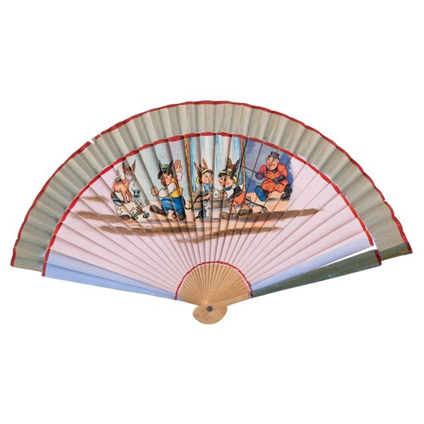A “Pinocchio” Donkey Scene Japanese Fan.