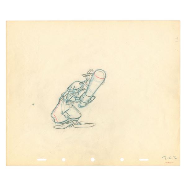 A Goofy “How To Play Baseball” Production Drawing.