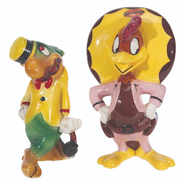 A Pair of Jose Carioca and Panchito Pistoles Ceramic Figurines.
