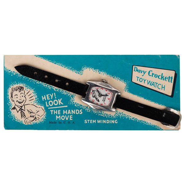A Davy Crockett Toy Watch on Card.