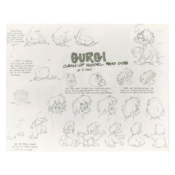 A “The Black Cauldron” Gurgi Model Sheet.