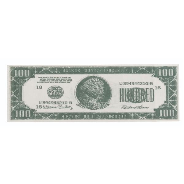 A "Dinosaurs" Prop $100 Bill.