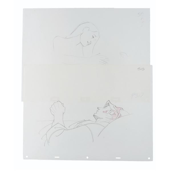 A Pair of “Pocahontas” Production Drawings.
