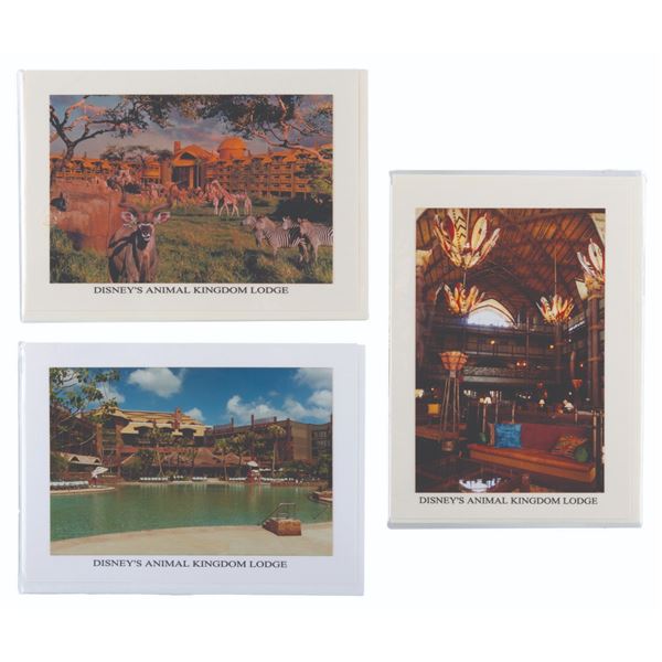 Three Animal Kingdom Lodge Greeting Cards.