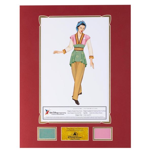 A Club 33 Shanghai Disney Resort Costume Design with Fabric Samples.