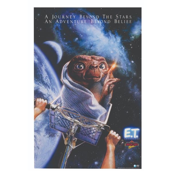 A Drew Struzan Signed E.T. Adventure Attraction Poster.
