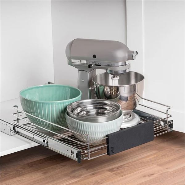 Brand New Richelieu Adjustable Pull-Out Kitchen Cabinet Organizer – Chrome Finish, 12.5[x=#