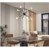 Image 5 : Brand New Artika Wayden Integrated LED Pendant Light – Black & Gold, No Bulbs Required