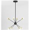 Image 6 : Brand New Artika Wayden Integrated LED Pendant Light – Black & Gold, No Bulbs Required