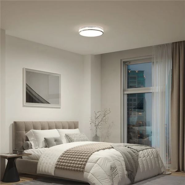 Brand New Artika Hemisphere 15-Inch LED Flush Mount Ceiling Light – Chrome